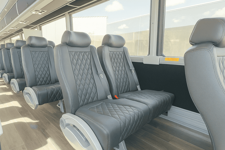 interior of Charter Bus Rental Roselle charter bus